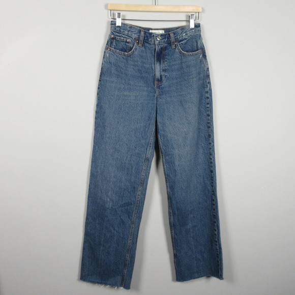 Abercrombie & Fitch Denim - Abercrombie & Fitch The Loose High Rise Women's Blue Denim Jeans Size 26 2